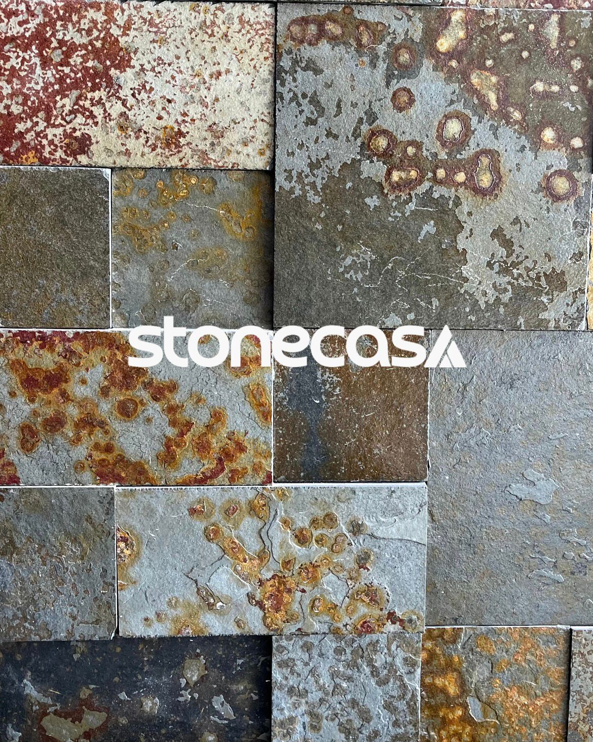 Mosaicos Filetes de Ardósia Ferrugem Multicolor Mosaicos Filetes de Ardósia Ferrugem Multicolor